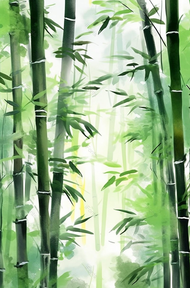 手绘竹林竹叶国风背景,插画/手绘图,插画/手绘图库,插画/手绘图下载,插画/手绘